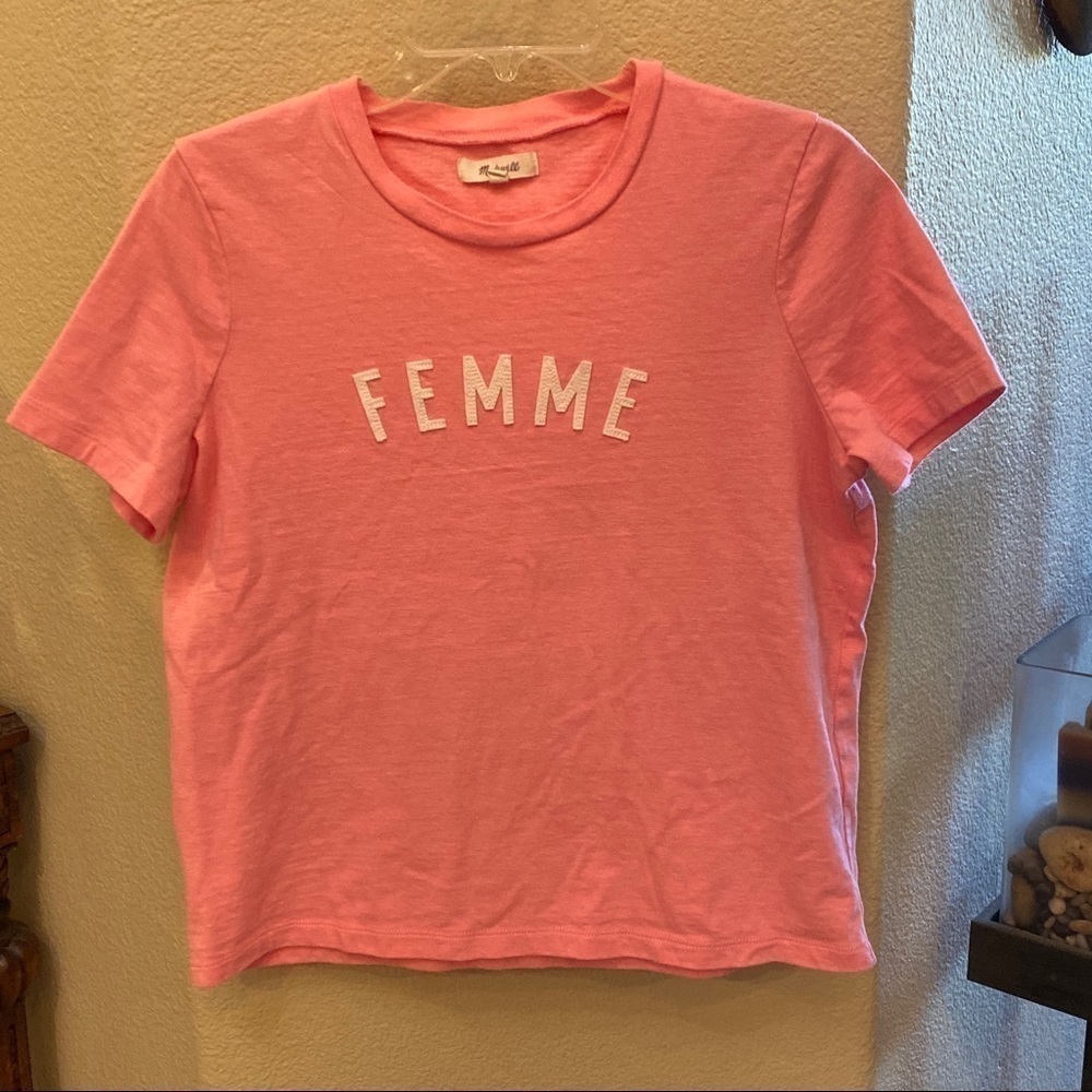 MADEWELL Women Pink Femme T-Shirt Size Medium